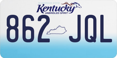 KY license plate 862JQL
