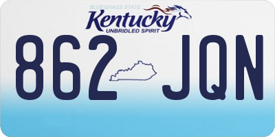 KY license plate 862JQN