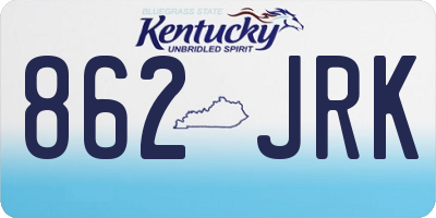 KY license plate 862JRK