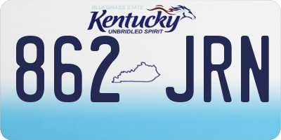KY license plate 862JRN