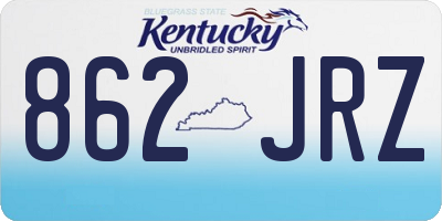 KY license plate 862JRZ