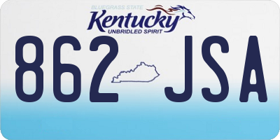 KY license plate 862JSA