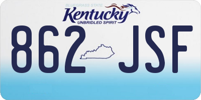 KY license plate 862JSF