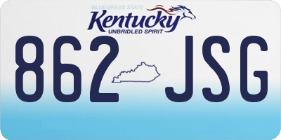 KY license plate 862JSG