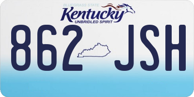 KY license plate 862JSH