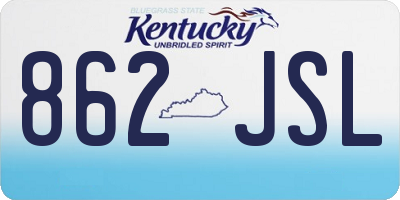 KY license plate 862JSL