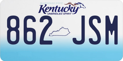 KY license plate 862JSM