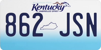 KY license plate 862JSN