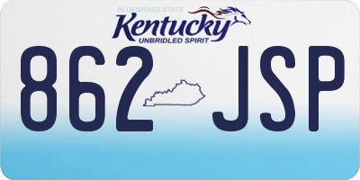KY license plate 862JSP