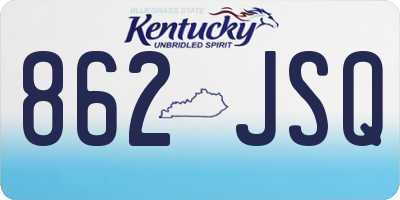 KY license plate 862JSQ