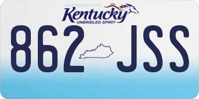 KY license plate 862JSS