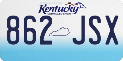 KY license plate 862JSX
