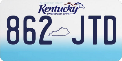 KY license plate 862JTD