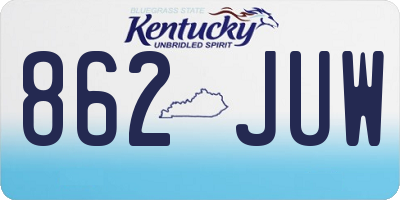 KY license plate 862JUW