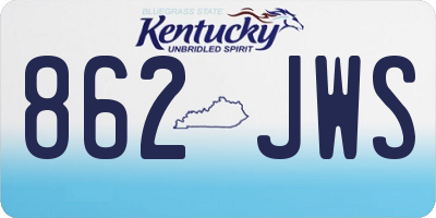KY license plate 862JWS