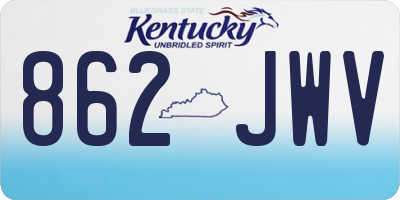 KY license plate 862JWV