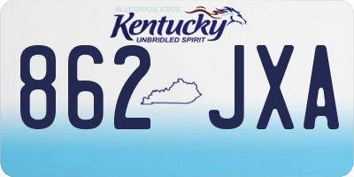 KY license plate 862JXA