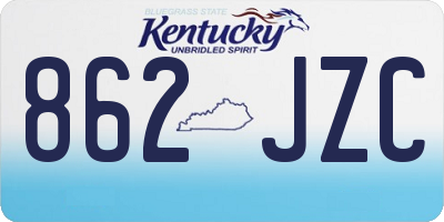 KY license plate 862JZC