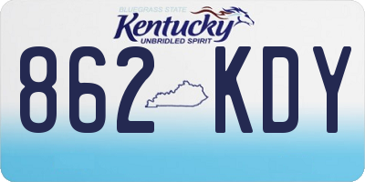 KY license plate 862KDY