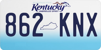 KY license plate 862KNX