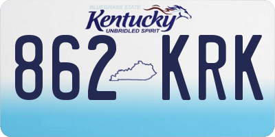 KY license plate 862KRK