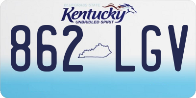 KY license plate 862LGV