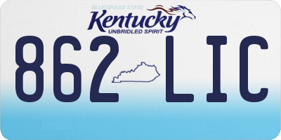 KY license plate 862LIC