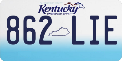 KY license plate 862LIE