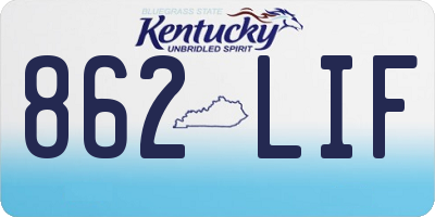 KY license plate 862LIF