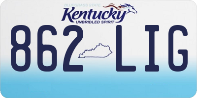 KY license plate 862LIG