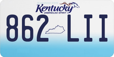 KY license plate 862LII