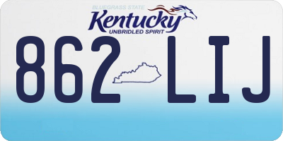 KY license plate 862LIJ