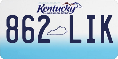 KY license plate 862LIK