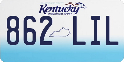 KY license plate 862LIL