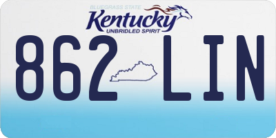 KY license plate 862LIN