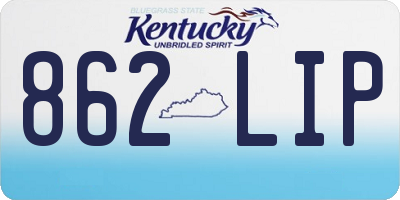 KY license plate 862LIP