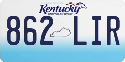 KY license plate 862LIR