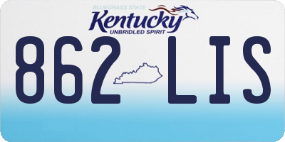 KY license plate 862LIS