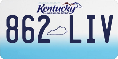 KY license plate 862LIV