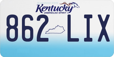 KY license plate 862LIX