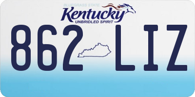 KY license plate 862LIZ