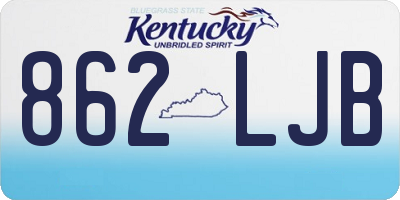 KY license plate 862LJB