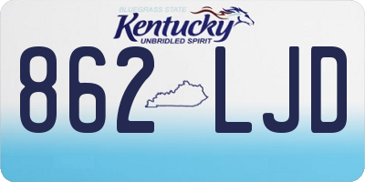 KY license plate 862LJD