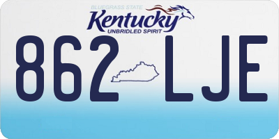 KY license plate 862LJE