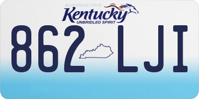 KY license plate 862LJI