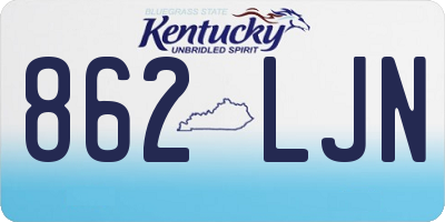 KY license plate 862LJN