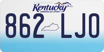 KY license plate 862LJO