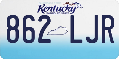 KY license plate 862LJR