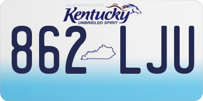 KY license plate 862LJU