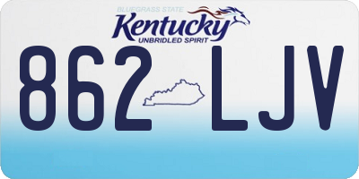 KY license plate 862LJV